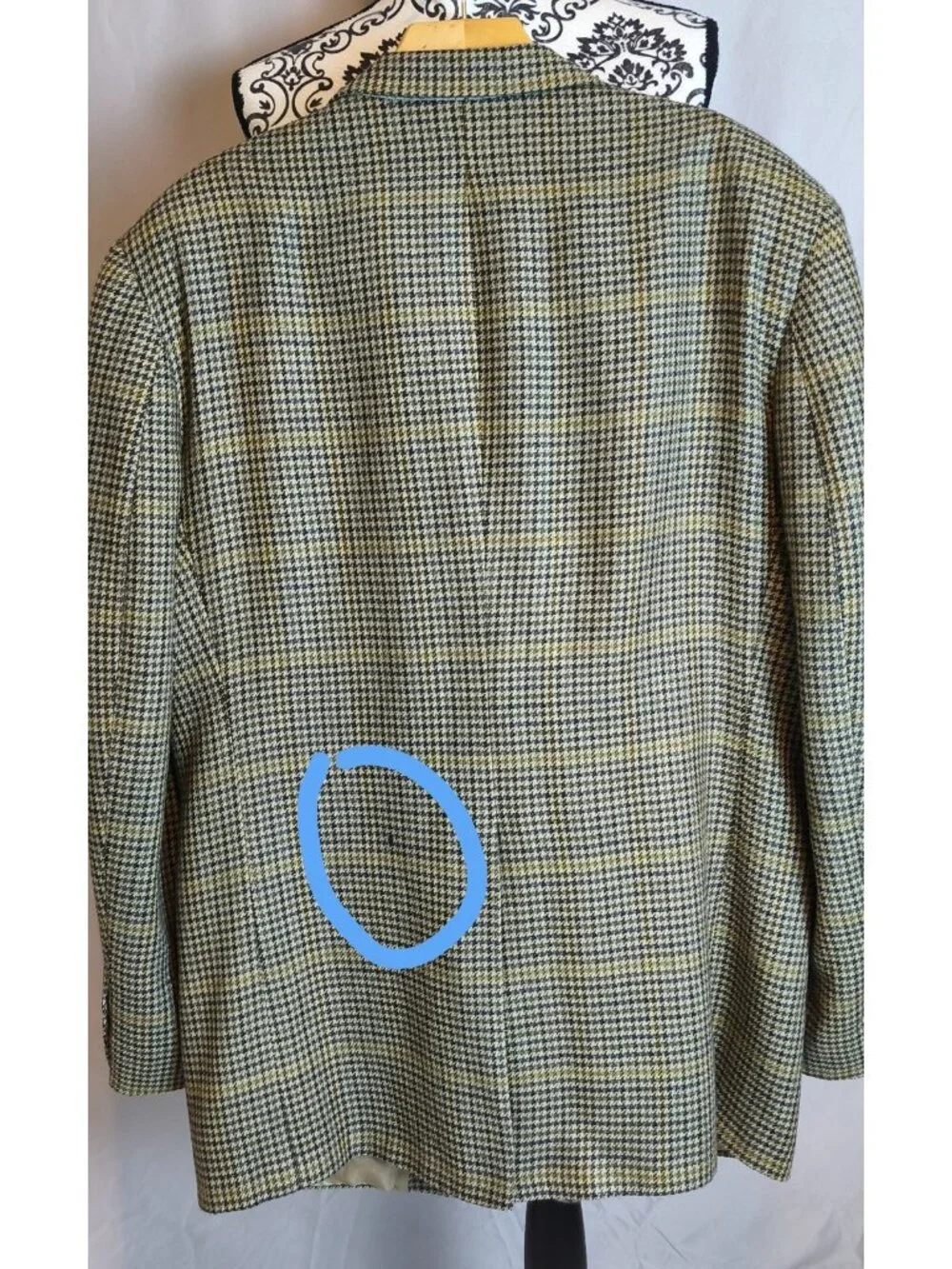 Burberrys Vintage Houndstooth 100% Wool Blazer Sport Coat Made USA No Size